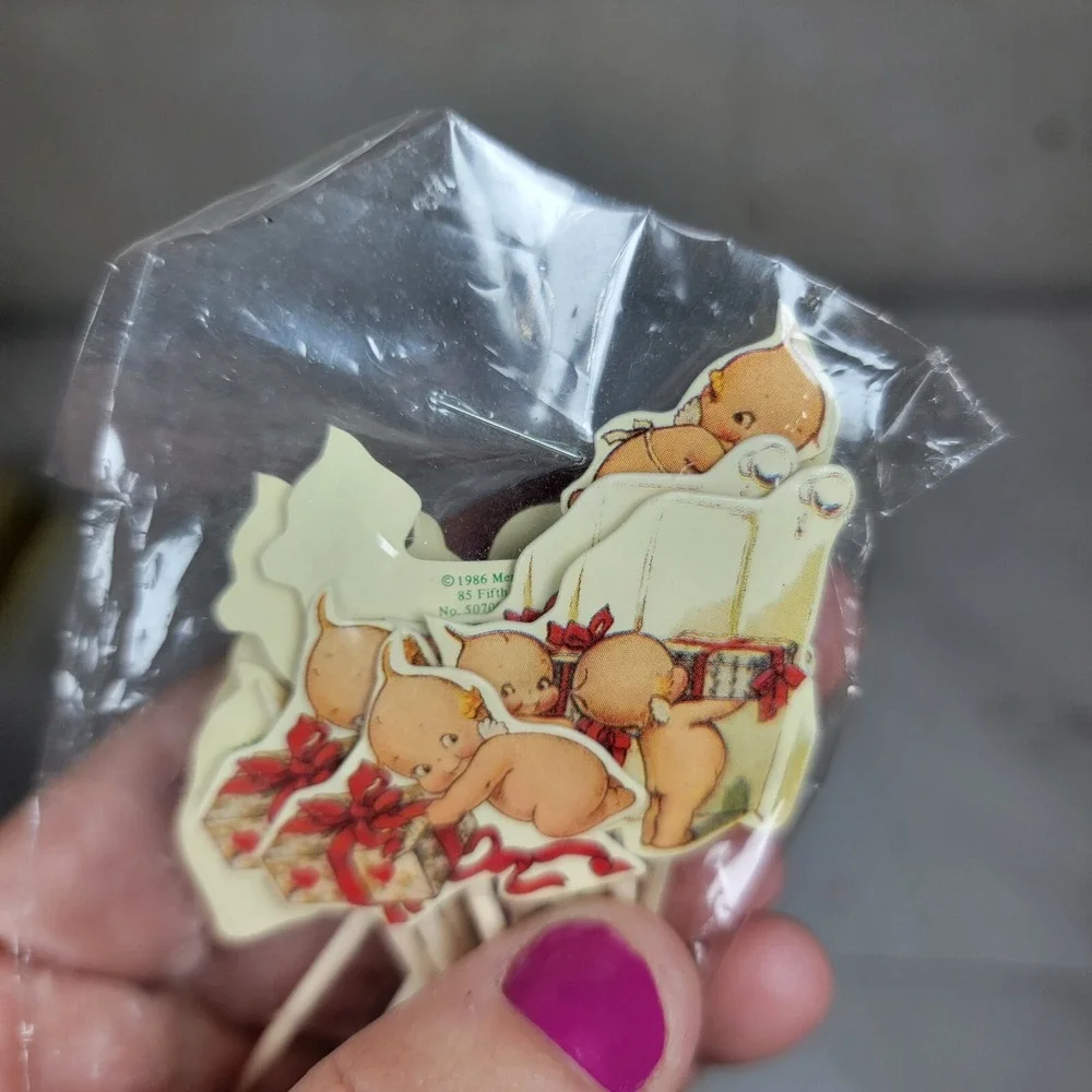 Vintage 1986 Kewpie‎ Cupcake Toothpicks Pickle Picks Party Decor